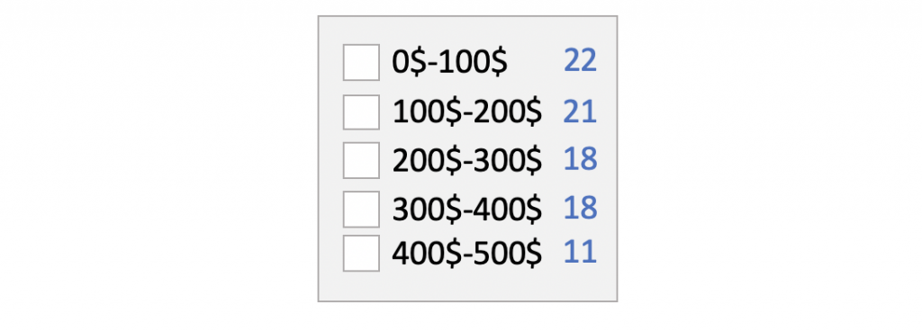 Solr Range Facet